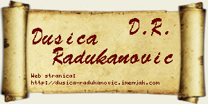 Dušica Radukanović vizit kartica